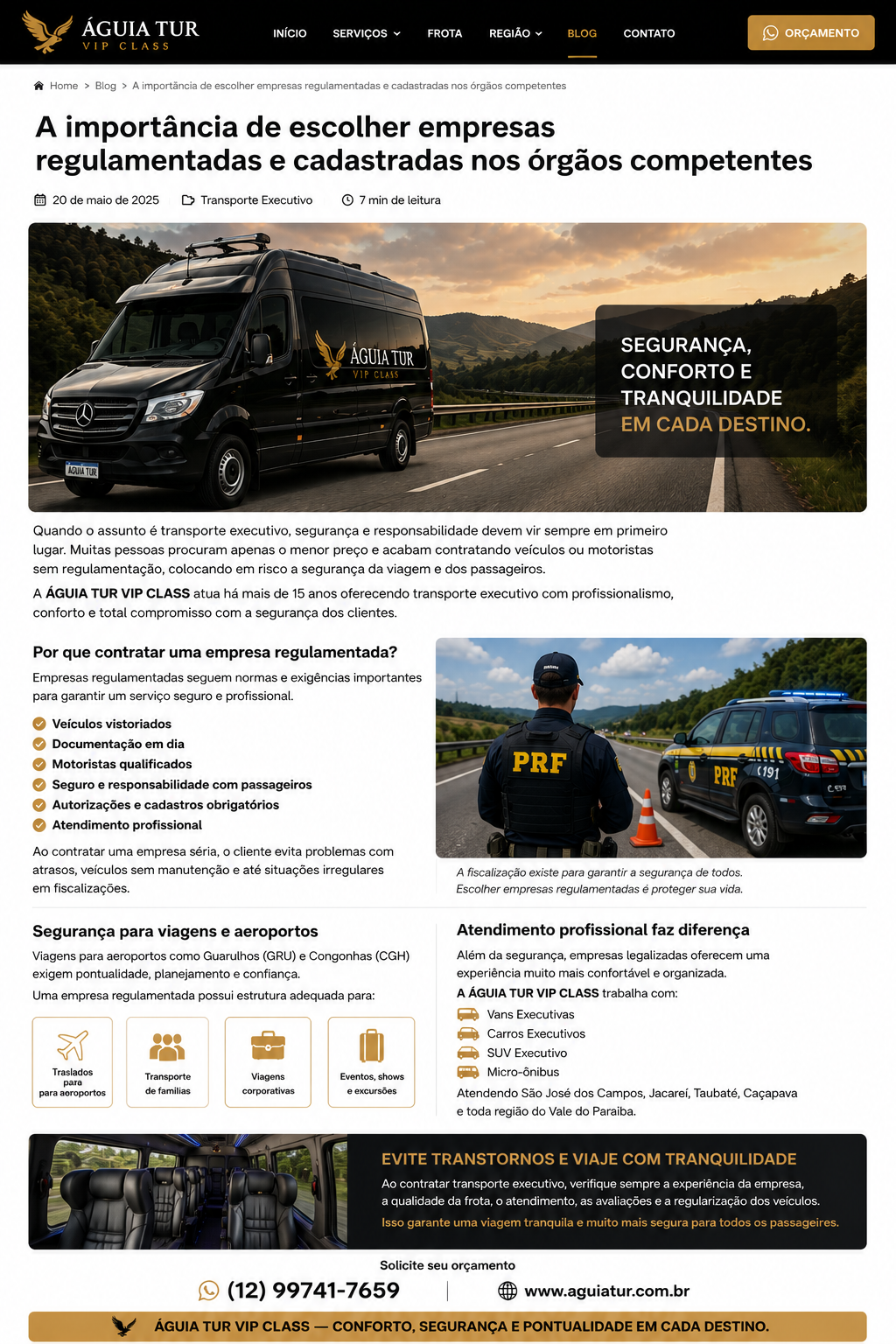 Transporte executivo regulamentado Águia Tur